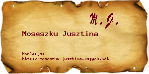 Moseszku Jusztina névjegykártya